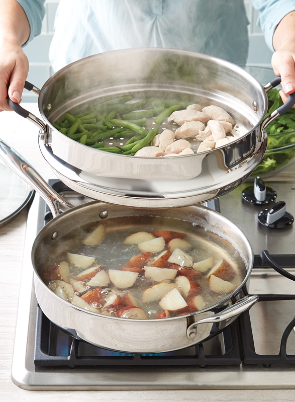 Save time and effort by cooking multiple items in a single pan!